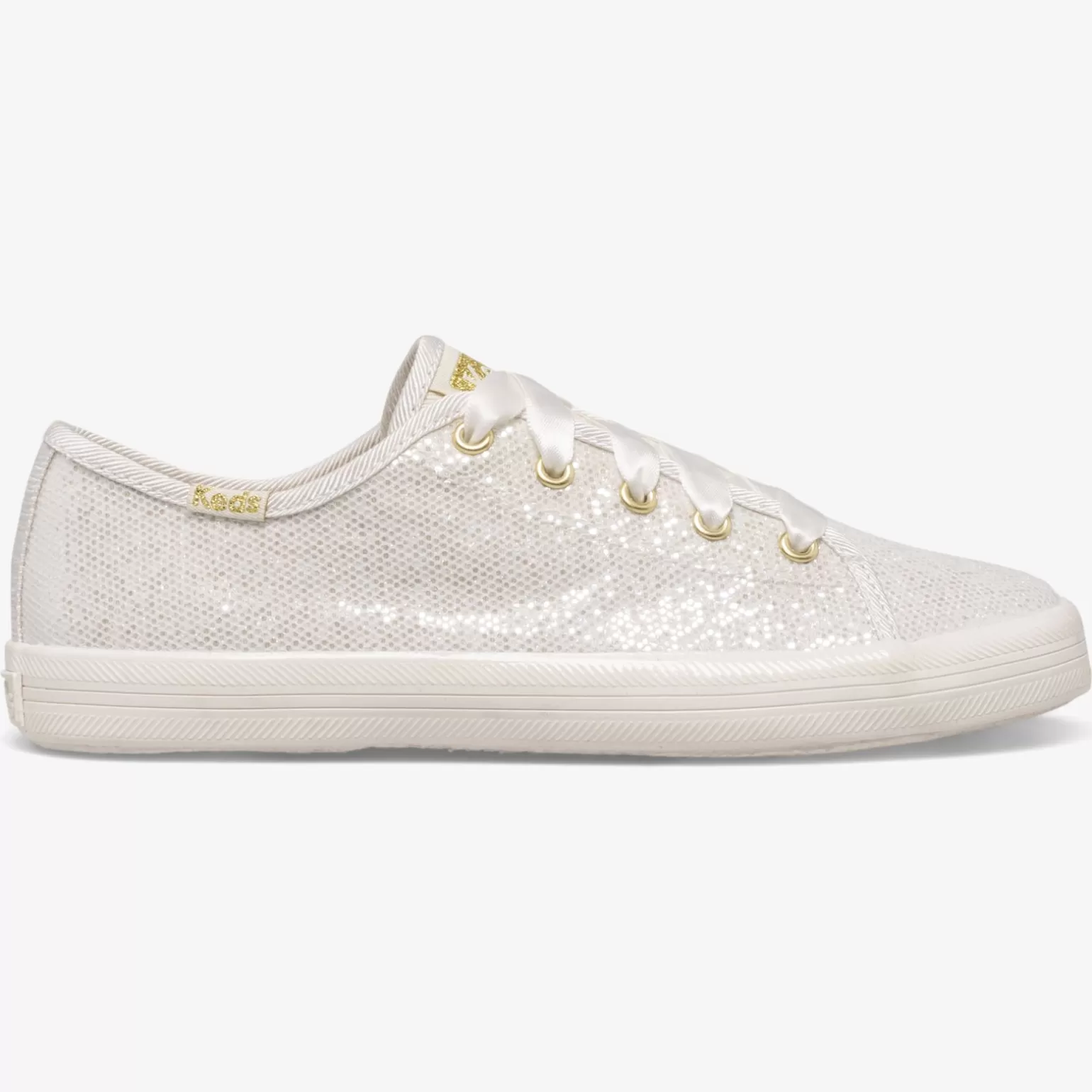 Keds Girls>Big Kid's Kickstart Celebrations Sneaker Ivory Sparkle