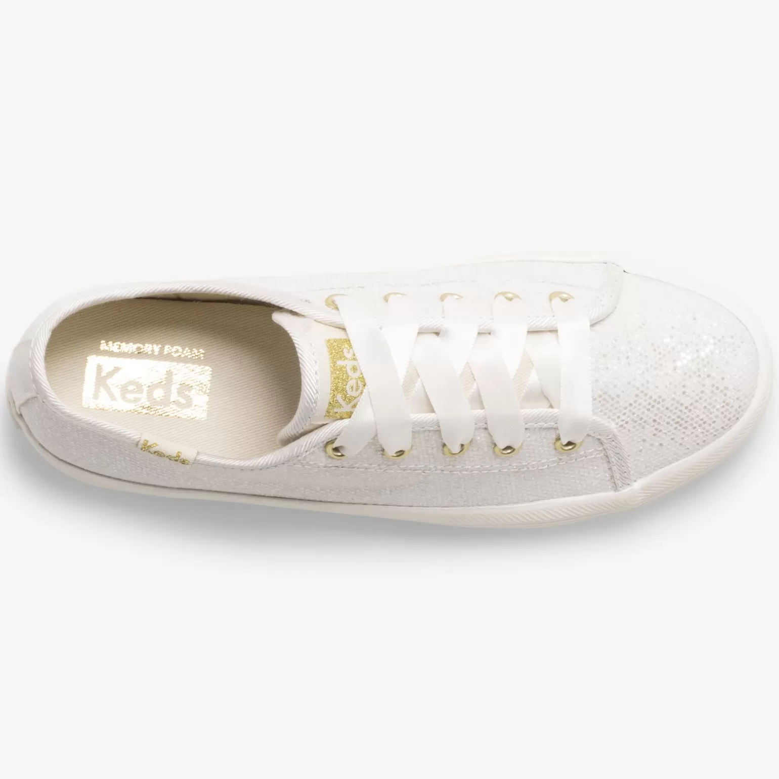 Keds Girls>Big Kid's Kickstart Celebrations Sneaker Ivory Sparkle