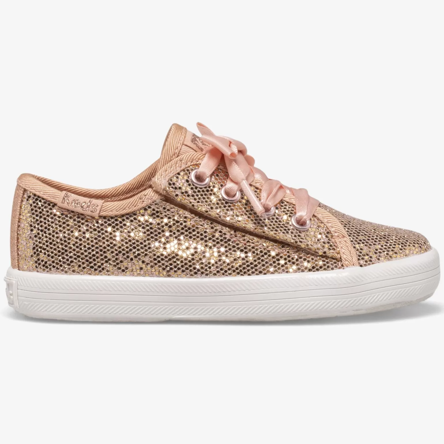 Keds Girls>Big Kid's Kickstart Jr Celebrations Sneaker Rose Gold Sparkle