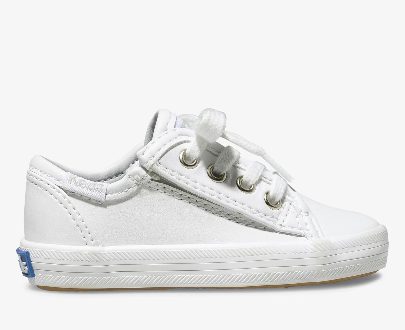 Keds Girls>Big Kid's Kickstart Jr. Leather Sneaker White Leather