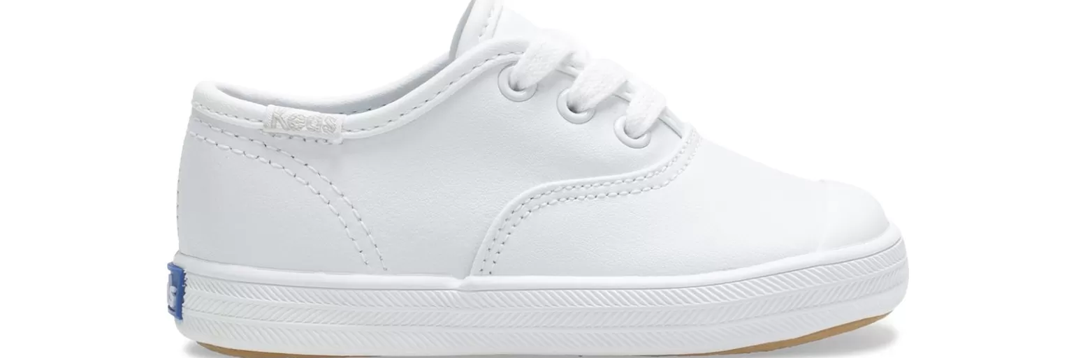 Keds Girls>Little Kid's Champion Toe Cap Sneaker White Leather