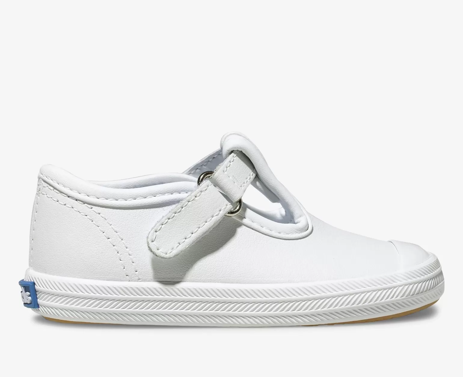 Keds Girls>Little Kid's Champion Toe Cap T-Strap Sneaker White Leather