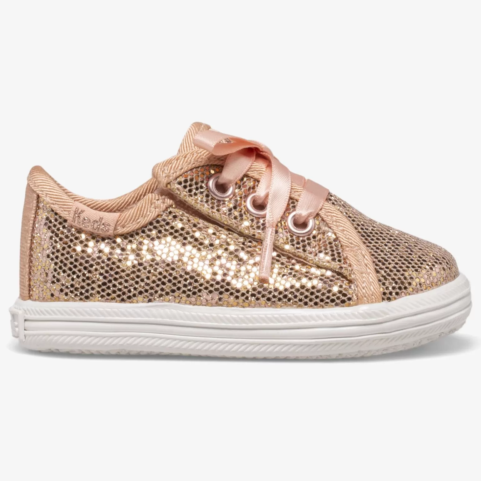 Keds Girls>Little Kid's Kickstart Crib Celebrations Sneaker Rose Gold Sparkle