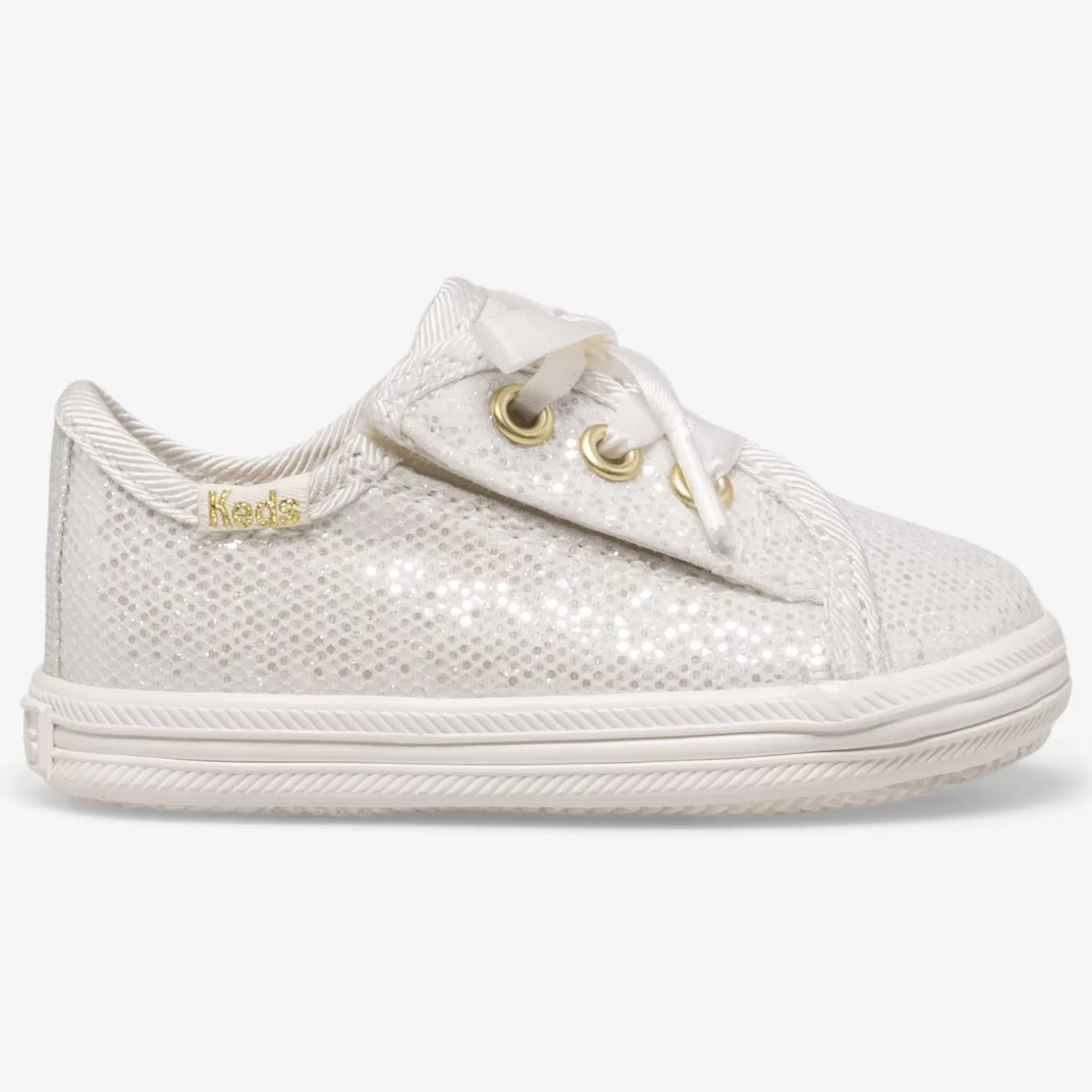 Keds Girls>Little Kid's Kickstart Crib Celebrations Sneaker Ivory Sparkle