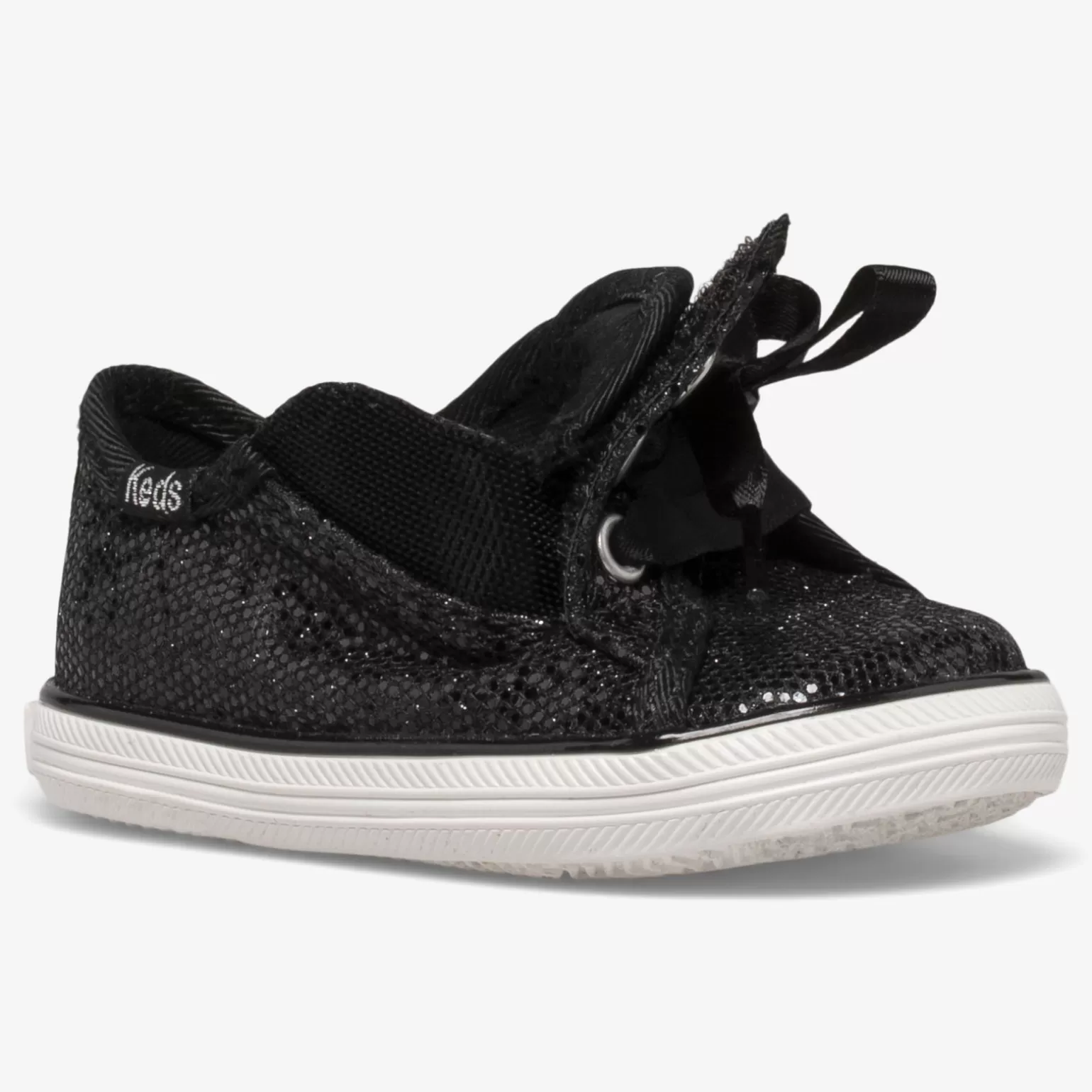 Keds Girls>Little Kid's Kickstart Crib Celebrations Sneaker Black Sparkle