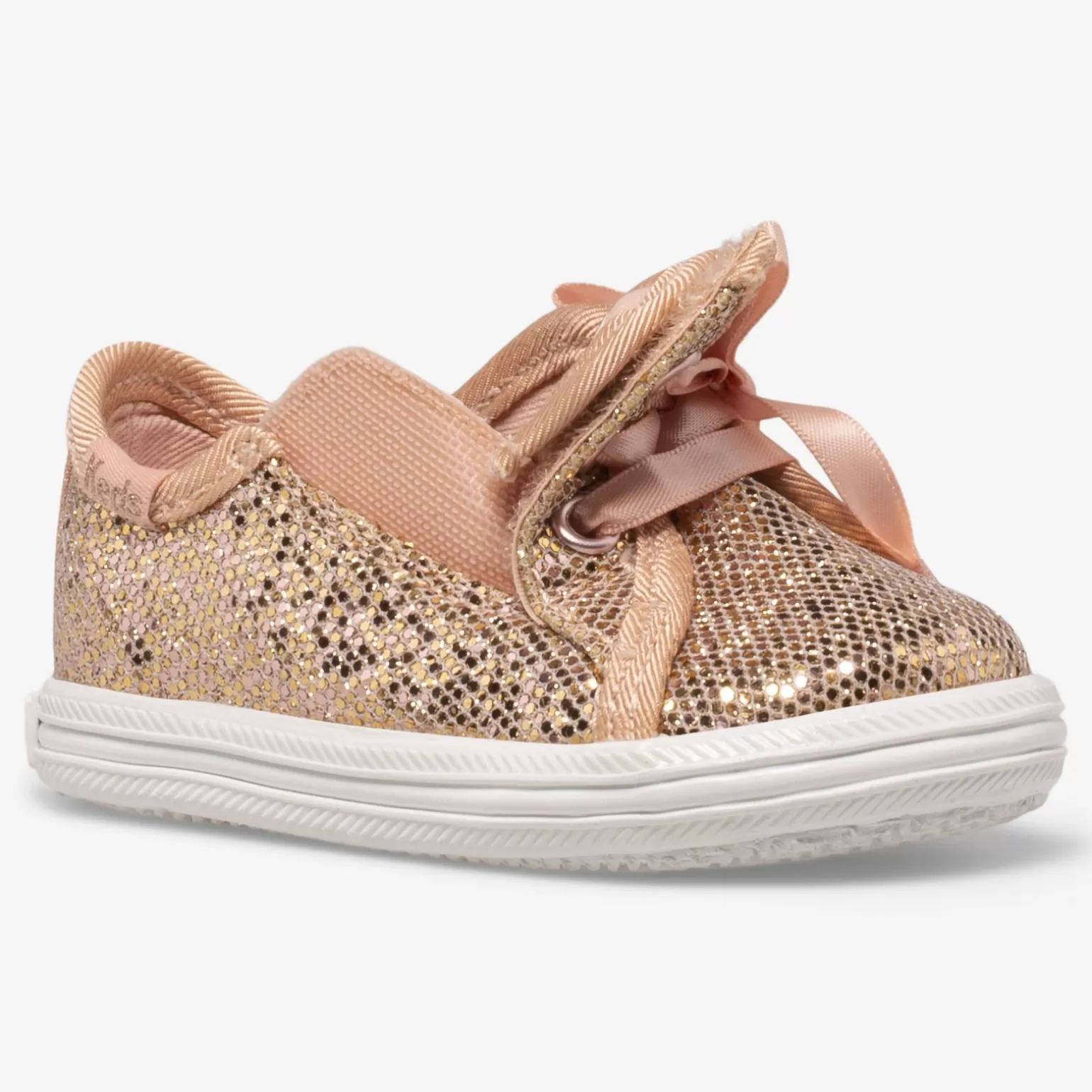 Keds Girls>Little Kid's Kickstart Crib Celebrations Sneaker Rose Gold Sparkle