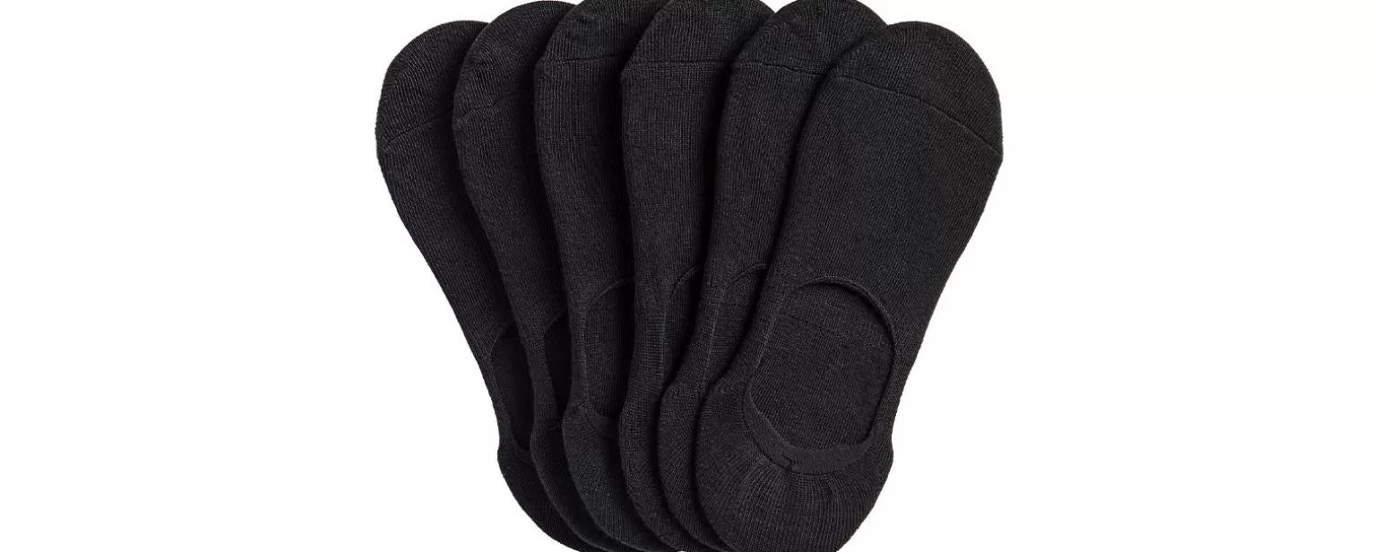 Keds Socks>Women's 6 Pk Classic Sneaker Liner Socks Black