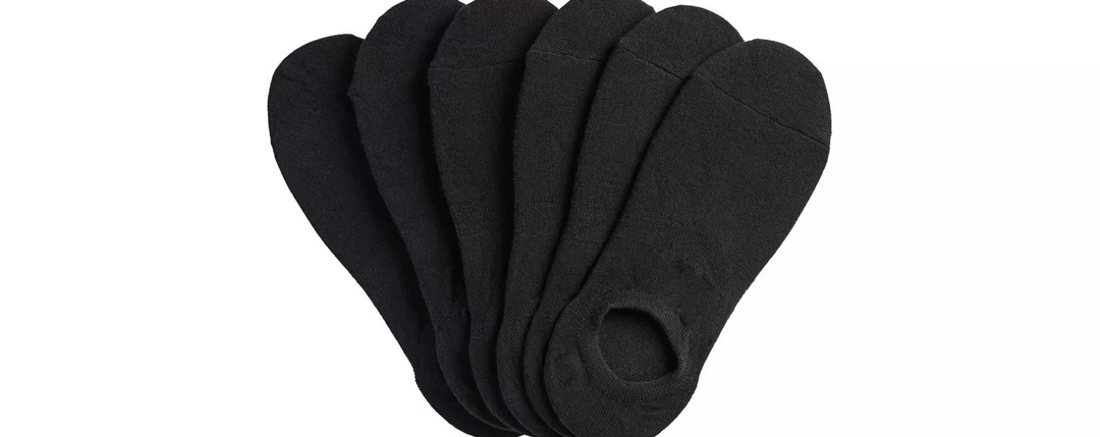 Keds Socks>Women's 6 Pk High Cut Liner Socks Black