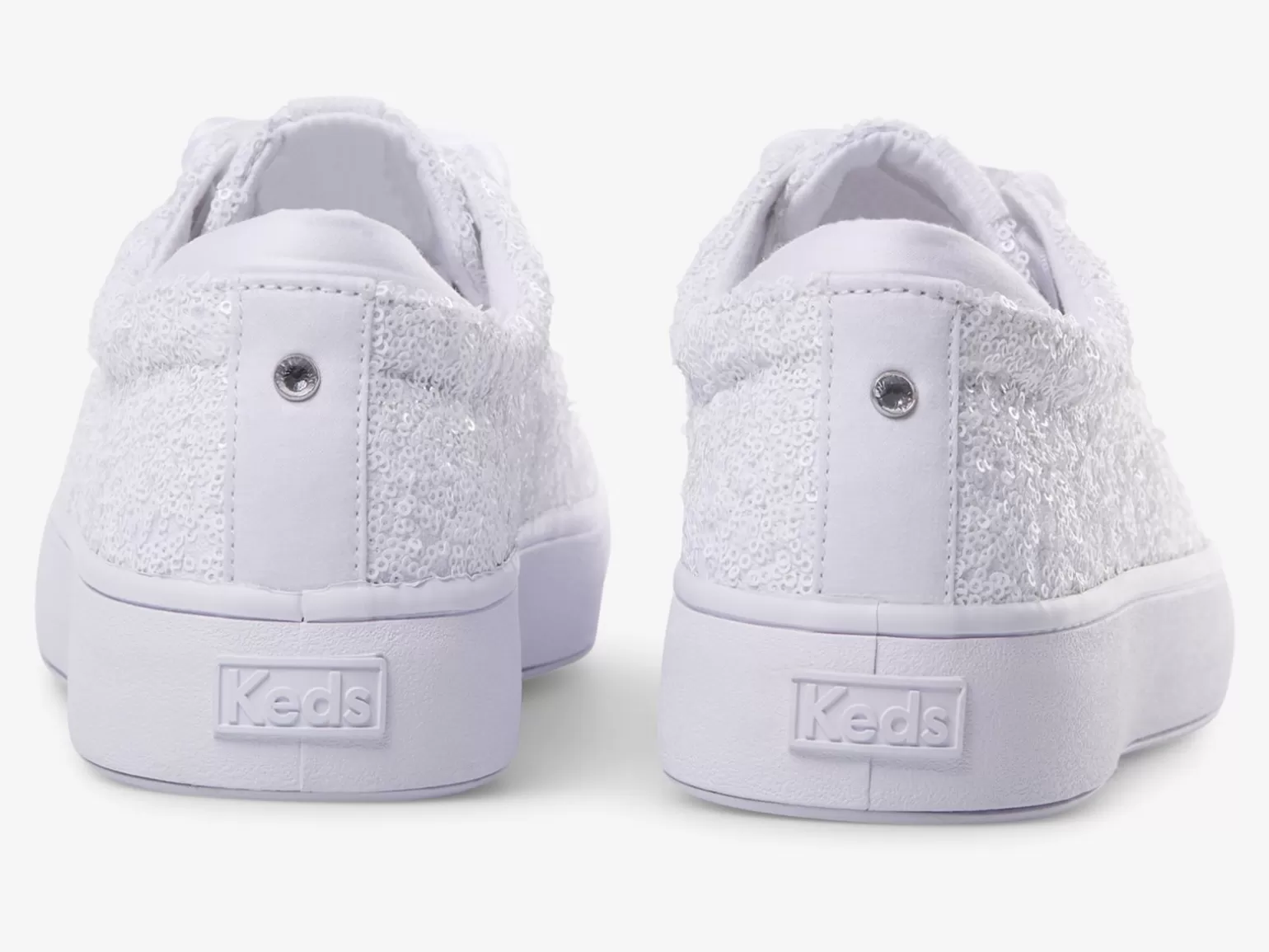 Keds Lace Ups>Women's Alley Sequins Sneaker White