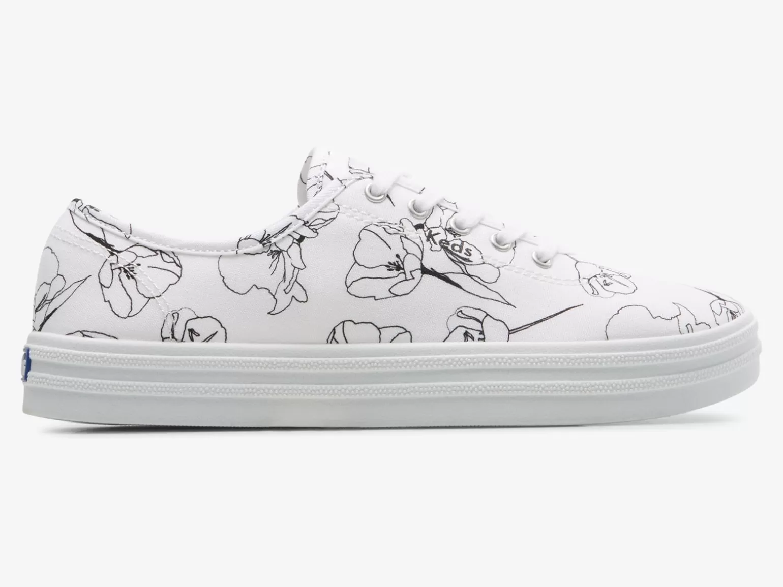 Keds Lace Ups>Women's Breezie Canvas Hand Drawn Print Sneaker White Black