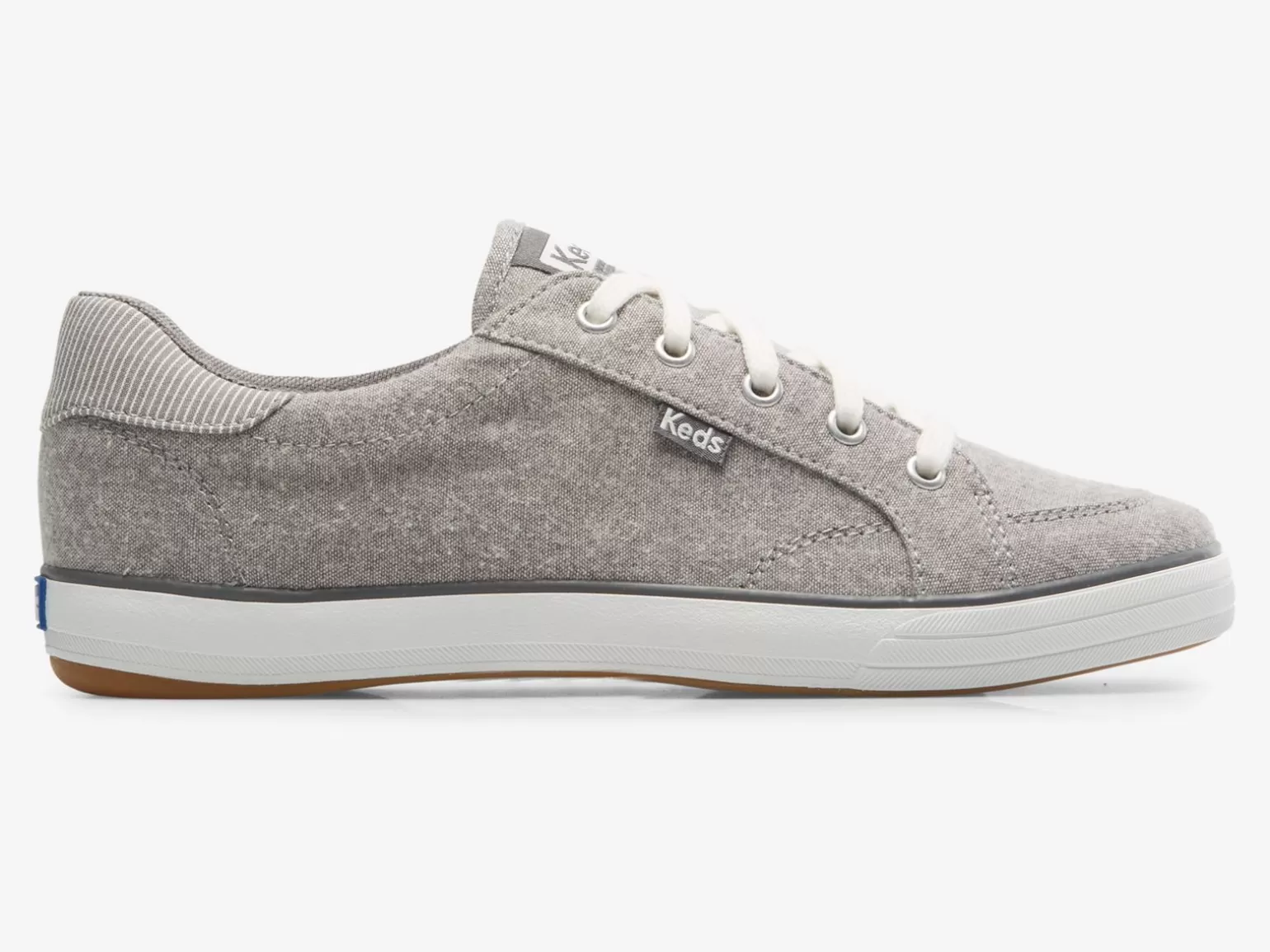 Keds Lace Ups>Women's Center Iii Chambray Sneaker Grey