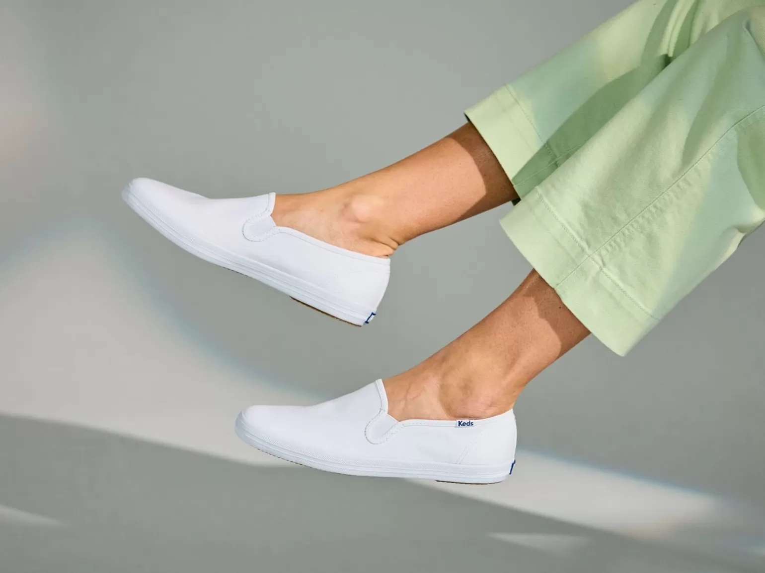 Keds Slip Ons>Women's Champion Canvas Slip On Sneaker White