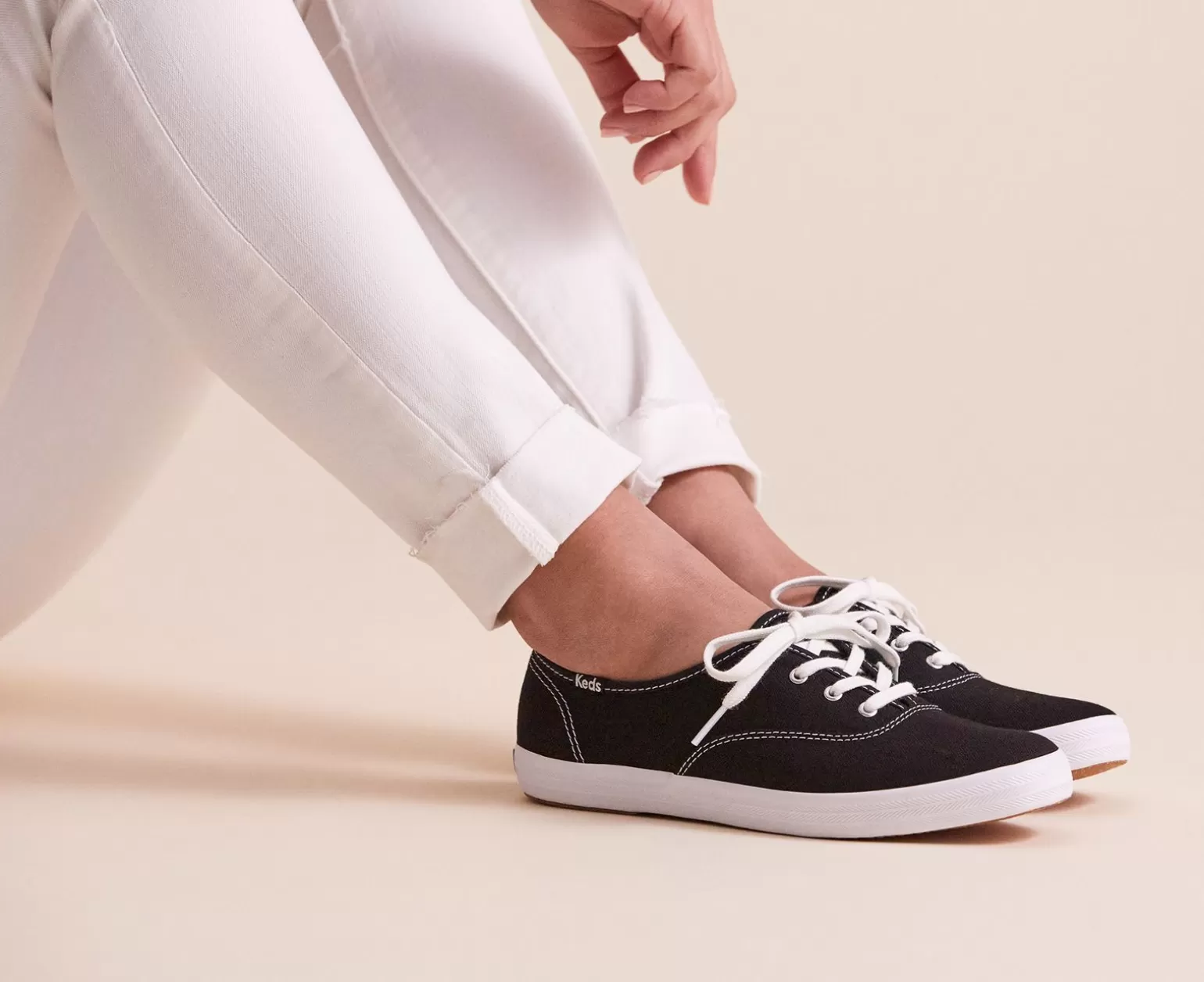 Keds Lace Ups>Women's Champion Feat. Organic Cotton Sneaker Black