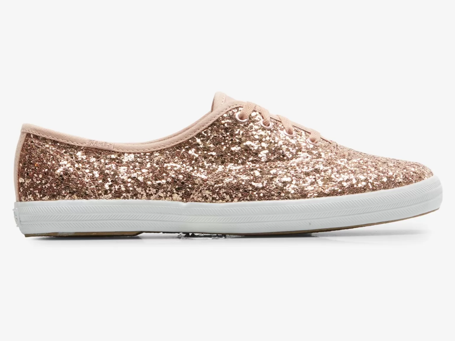 Keds Lace Ups>Women's Champion Glitter Celebration Sneaker Rose Gold