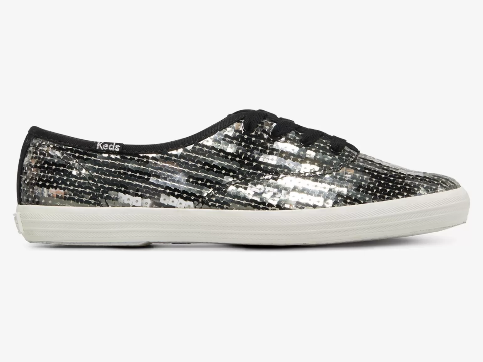 Keds Lace Ups>Women's Champion Sequins Celebration Sneaker Black Silver