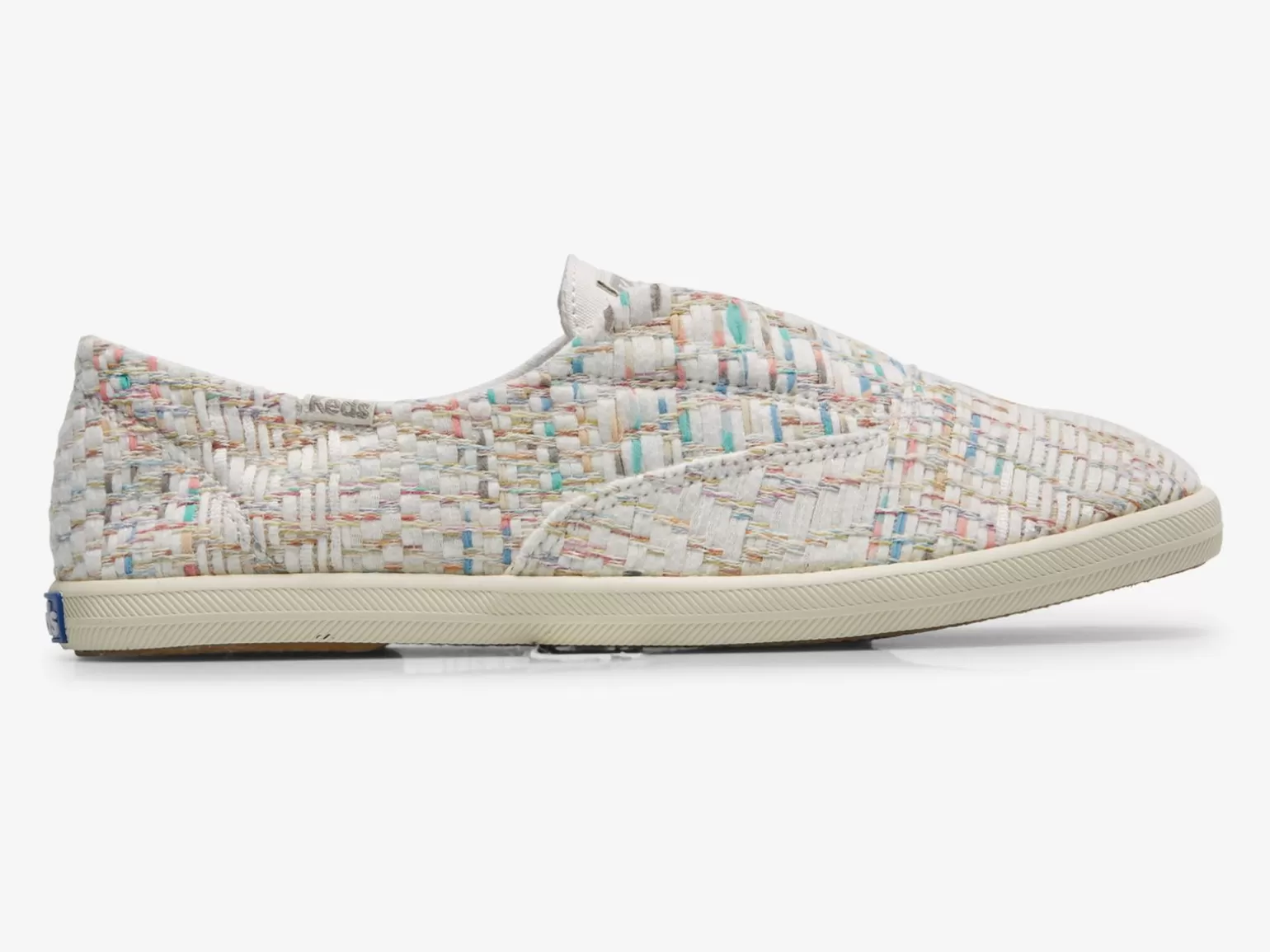 Keds Slip Ons>Women's Chillax Textile Natural Weave Slip On Sneaker White Multi