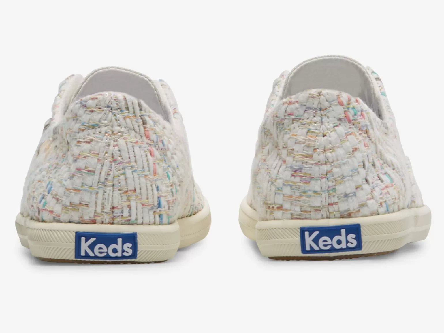 Keds Slip Ons>Women's Chillax Textile Natural Weave Slip On Sneaker White Multi