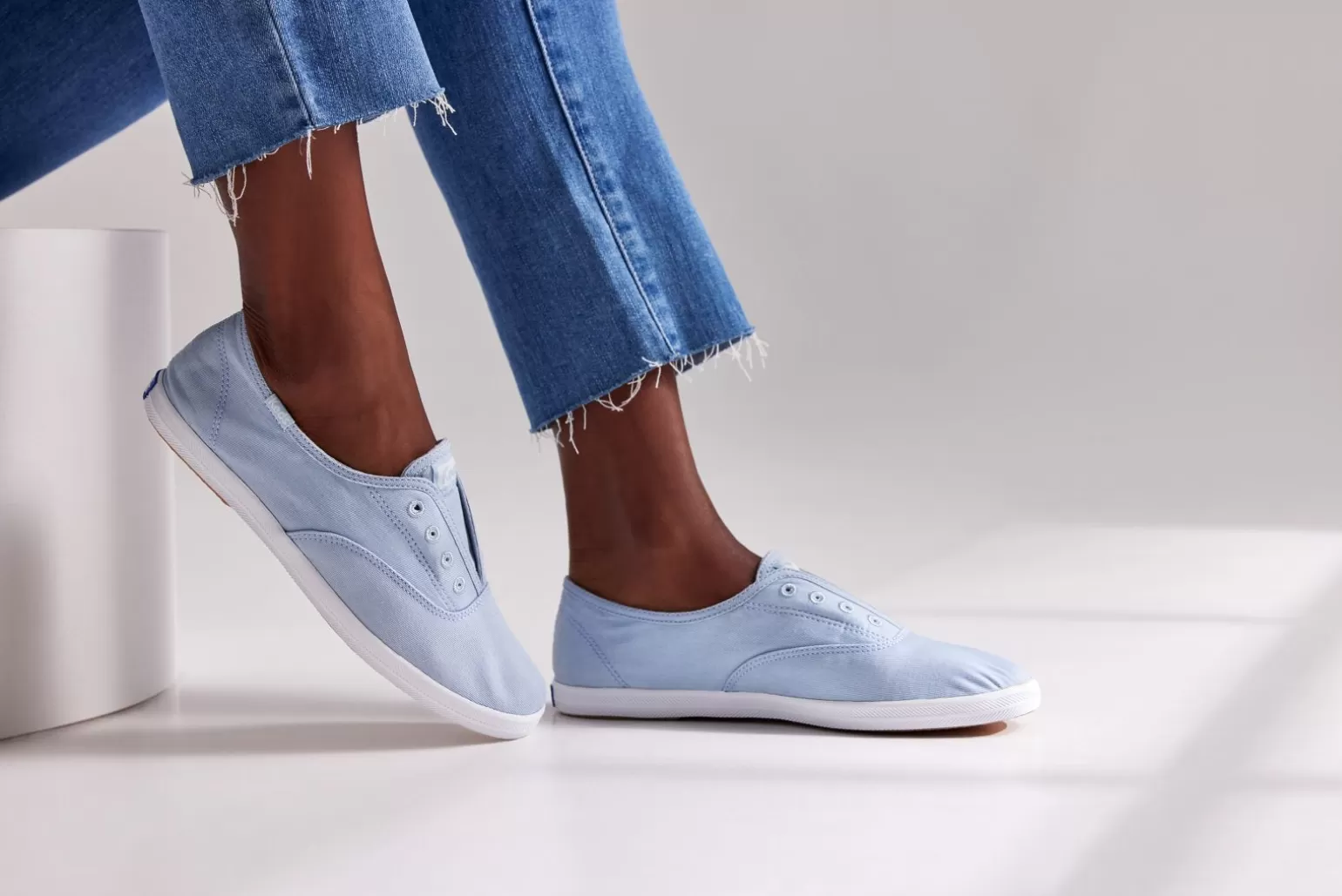 Keds Slip Ons>Women's Chillax Washable Twill Slip On Sneaker Light Blue