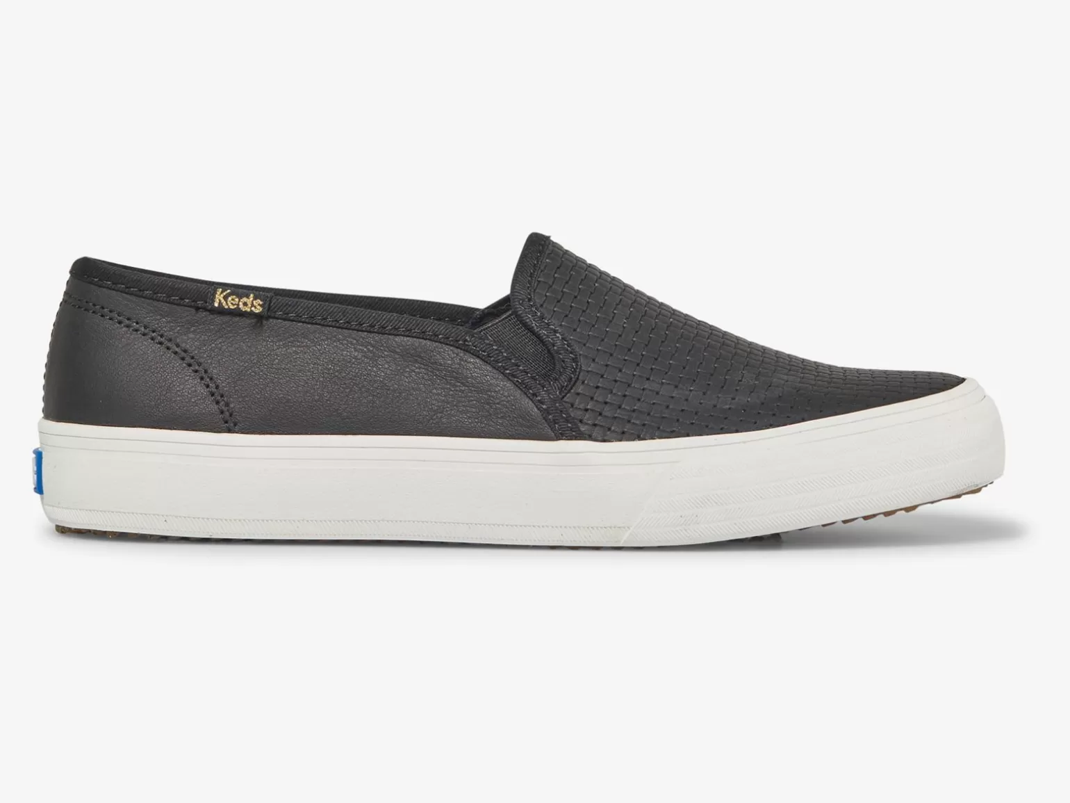 Keds Leather>Women's Double Decker Emboss Leather Slip On Sneaker Black