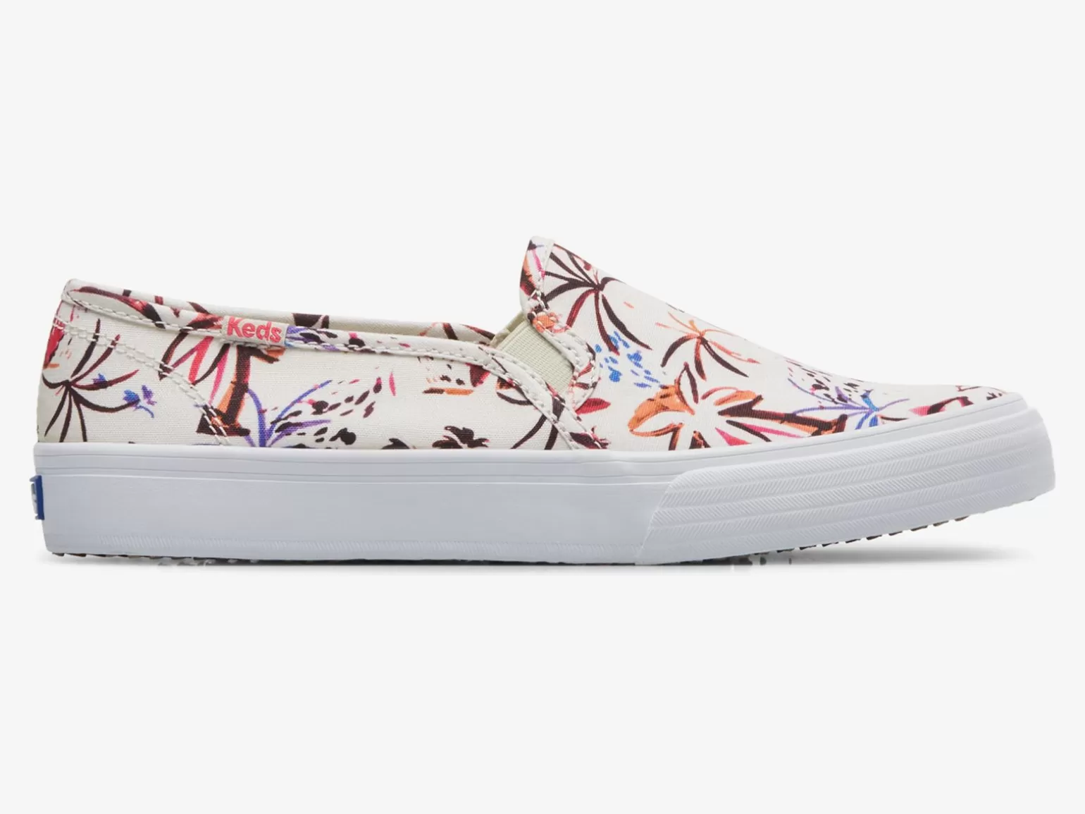 Keds Slip Ons>Women's Double Decker Island Print Slip On Sneaker Gray Pink