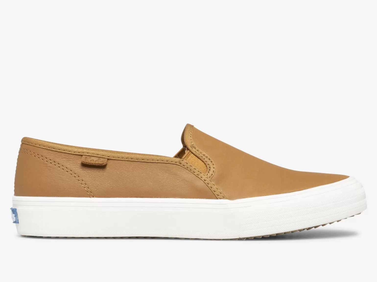 Keds Leather>Women's Double Decker Leather Slip On Sneaker Mocha