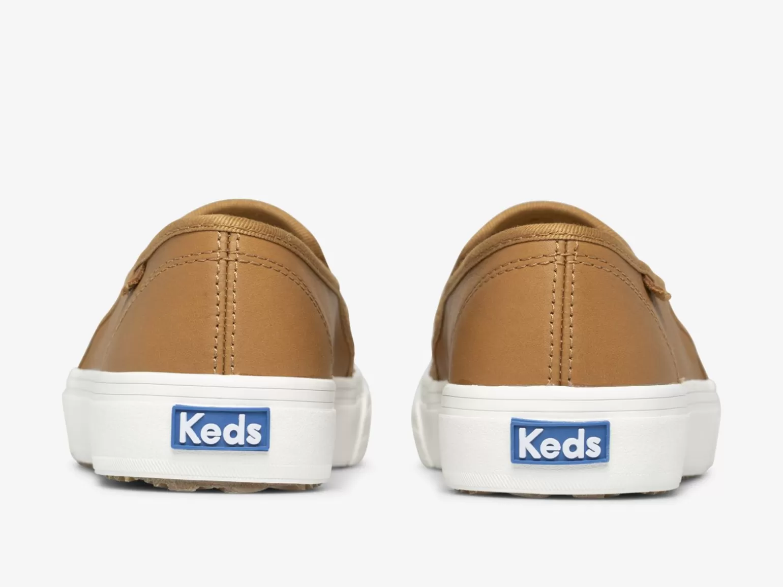 Keds Leather>Women's Double Decker Leather Slip On Sneaker Mocha