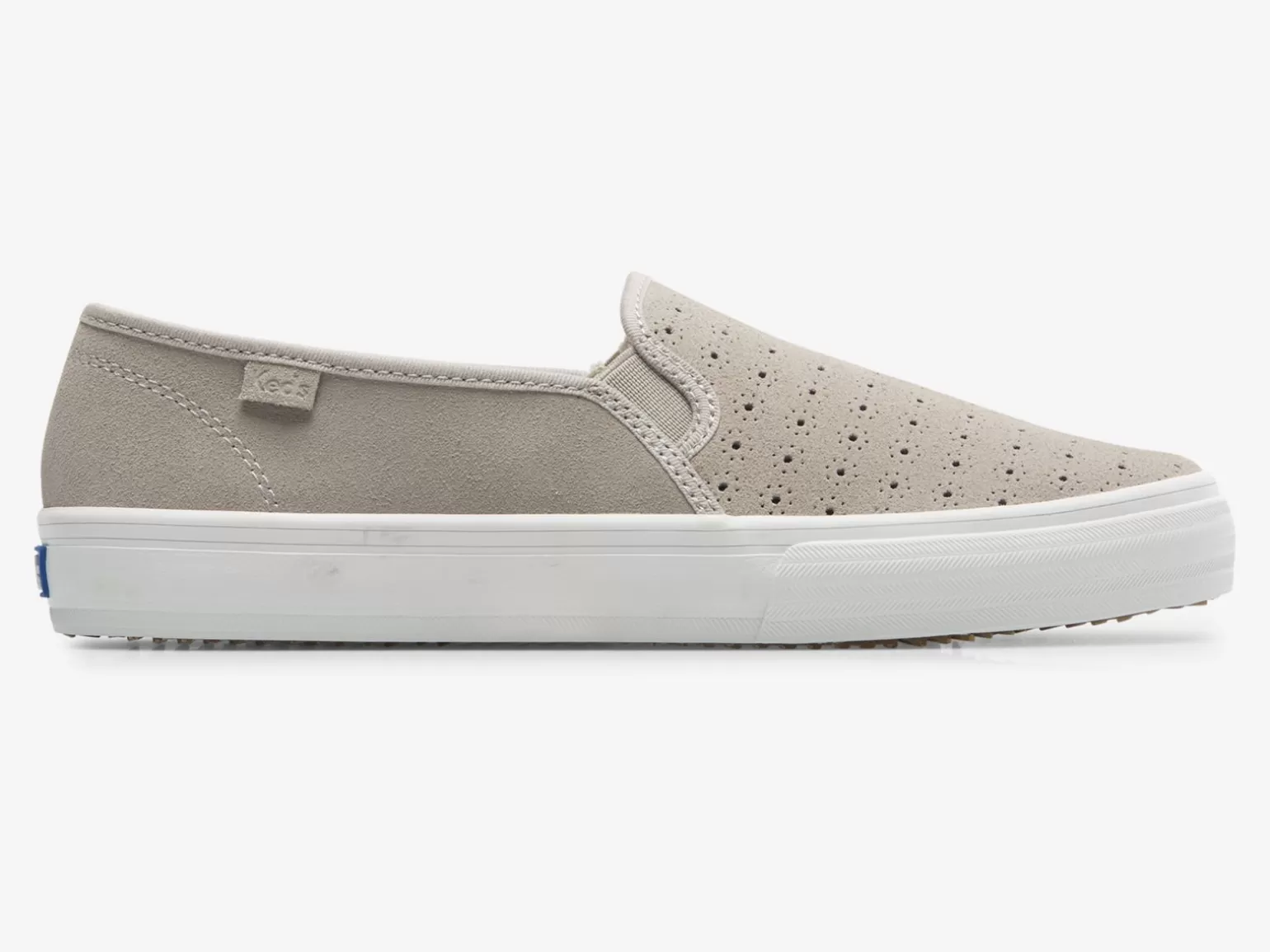 Keds Slip Ons>Women's Double Decker Perf Suede Slip On Sneaker Grey