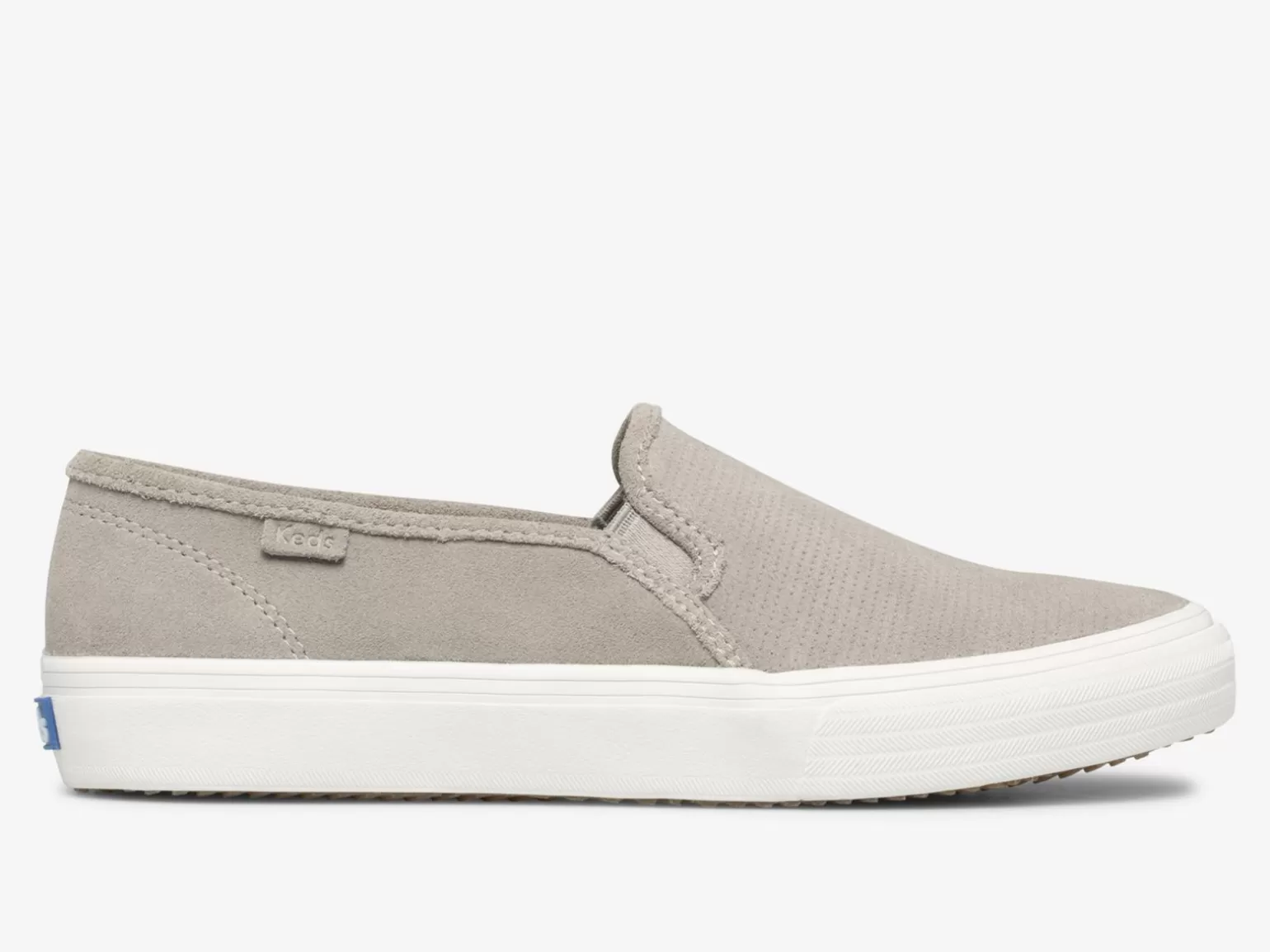 Keds Slip Ons>Women's Double Decker Perf Suede Slip On Sneaker Grey