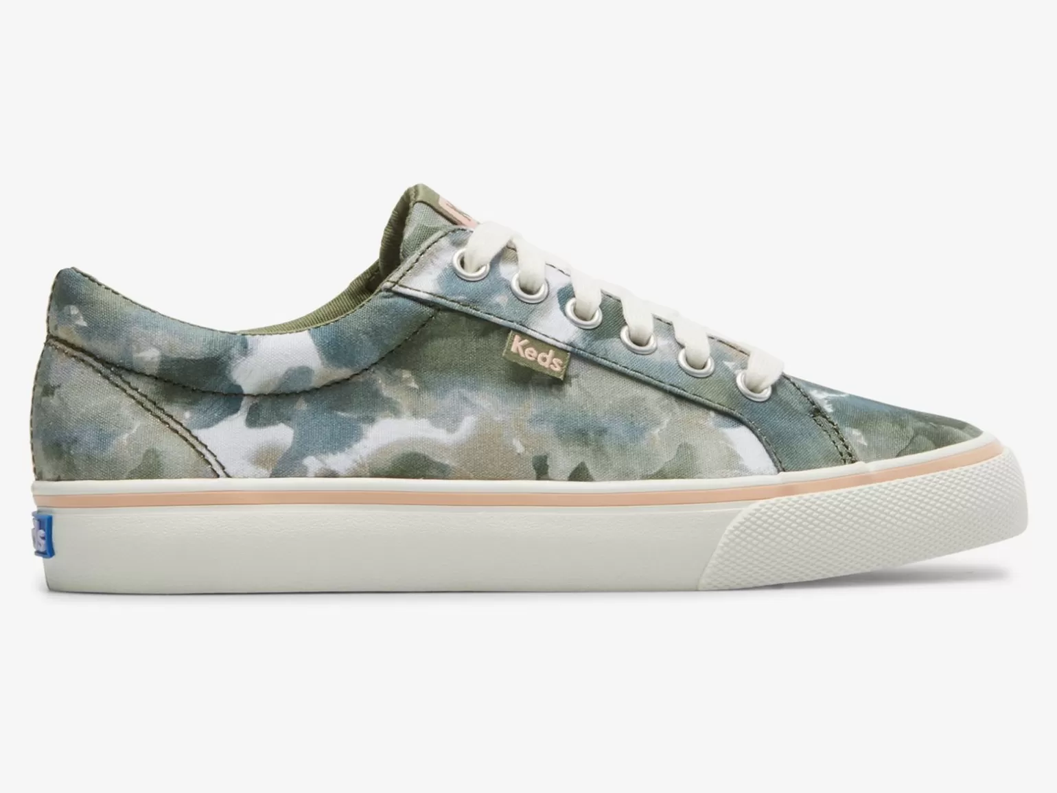 Keds Lace Ups>Women's Jump Kick Canvas Abstract Floral Print Sneaker Olive