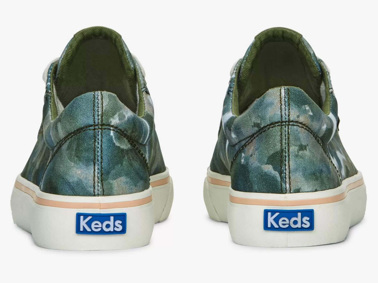 Keds Lace Ups>Women's Jump Kick Canvas Abstract Floral Print Sneaker Olive