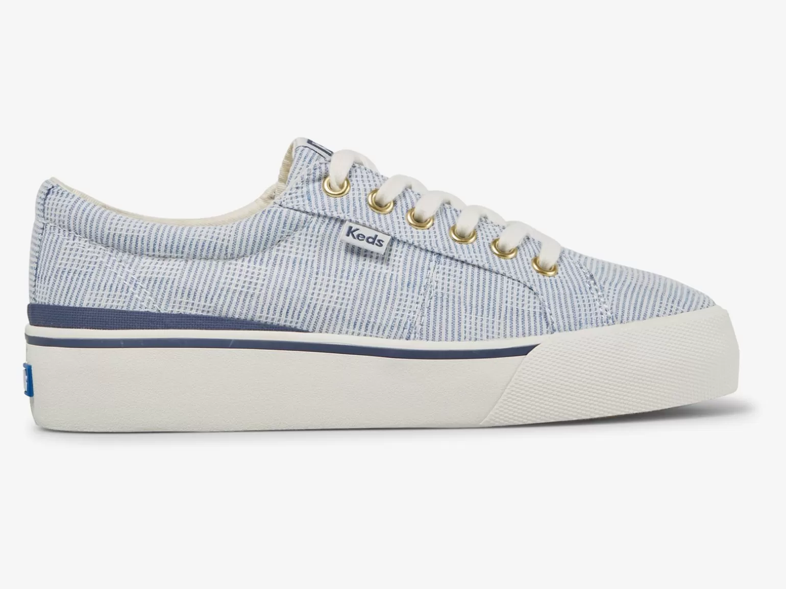 Keds Platforms>Women's Jump Kick Duo Canvas Crosshatch Sneaker Blue