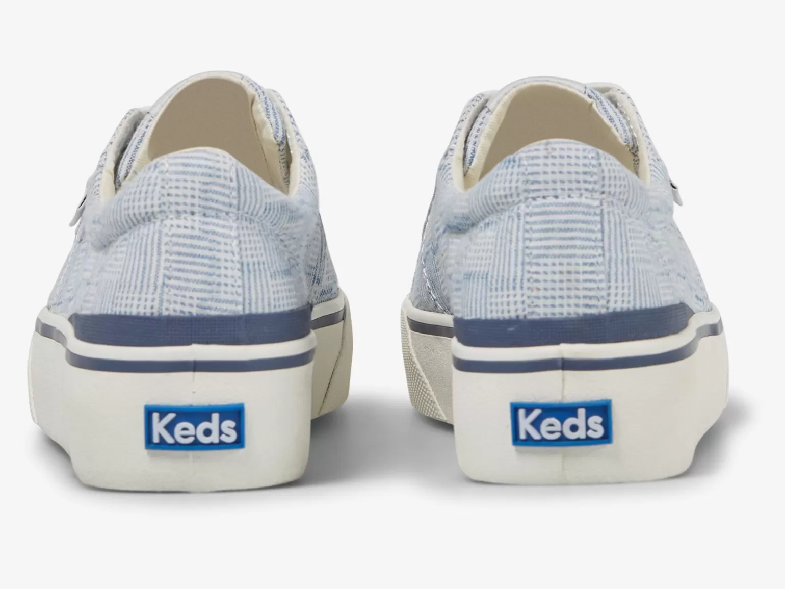 Keds Platforms>Women's Jump Kick Duo Canvas Crosshatch Sneaker Blue