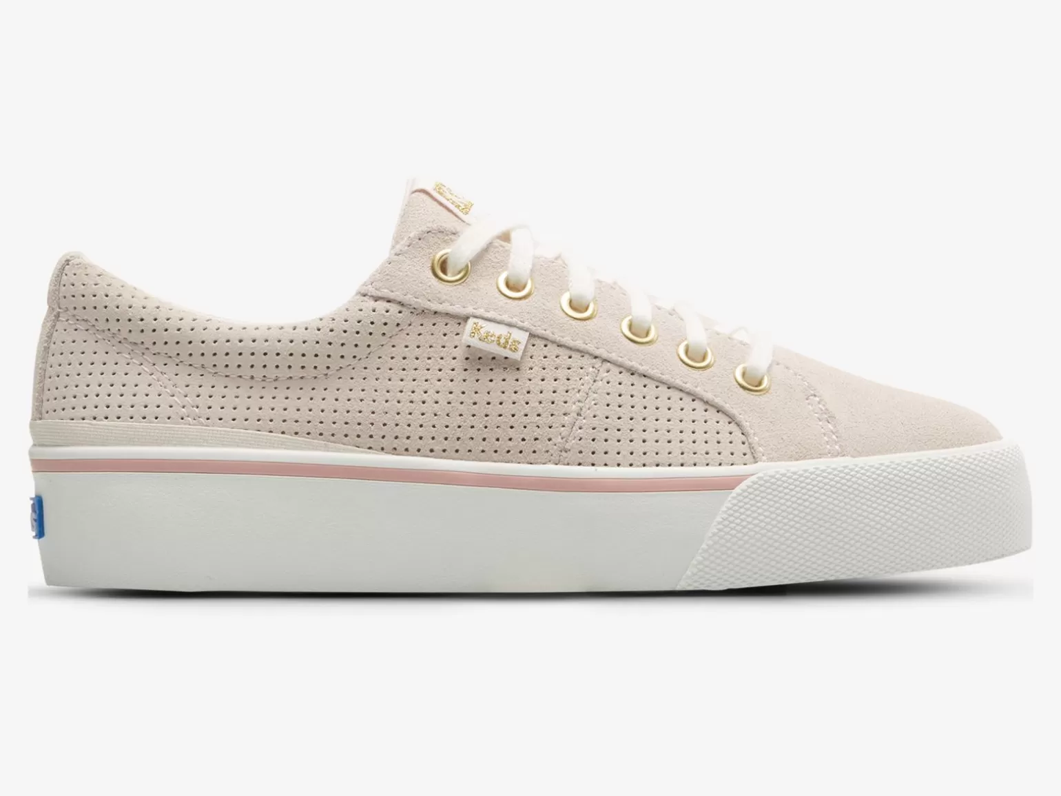 Keds Platforms>Women's Jump Kick Duo Perf Suede Sneaker Light Pink