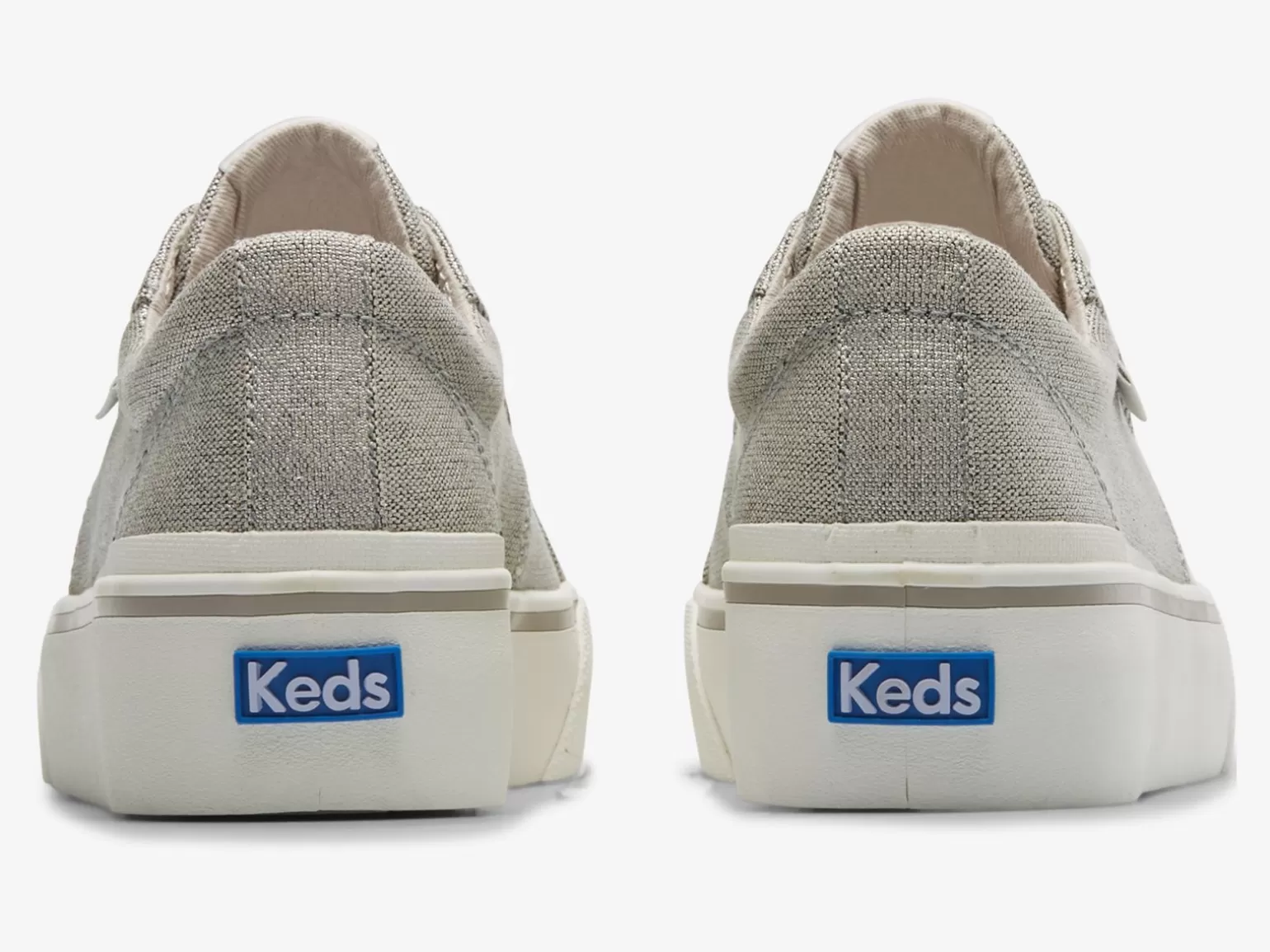 Keds Platforms>Women's Jump Kick Duo Textile Metallic Sneaker Silver