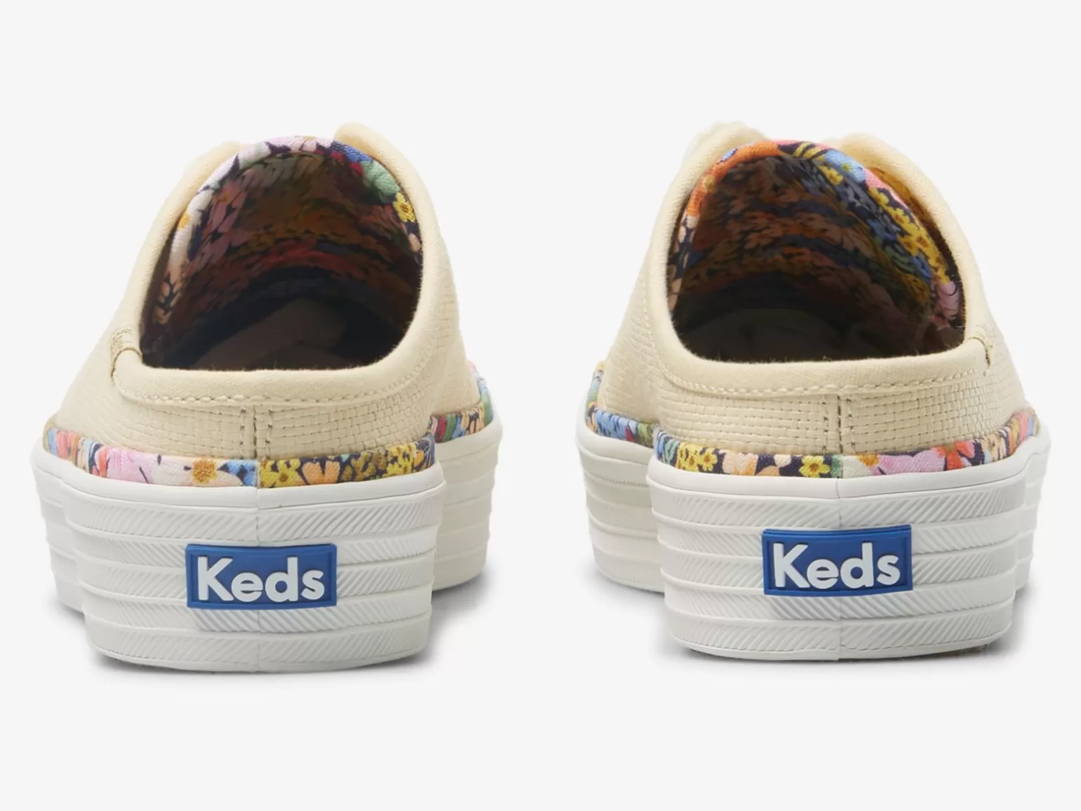 Keds Platforms>Women's X Rifle Paper Co. Kickstart Mule Raffia Natural