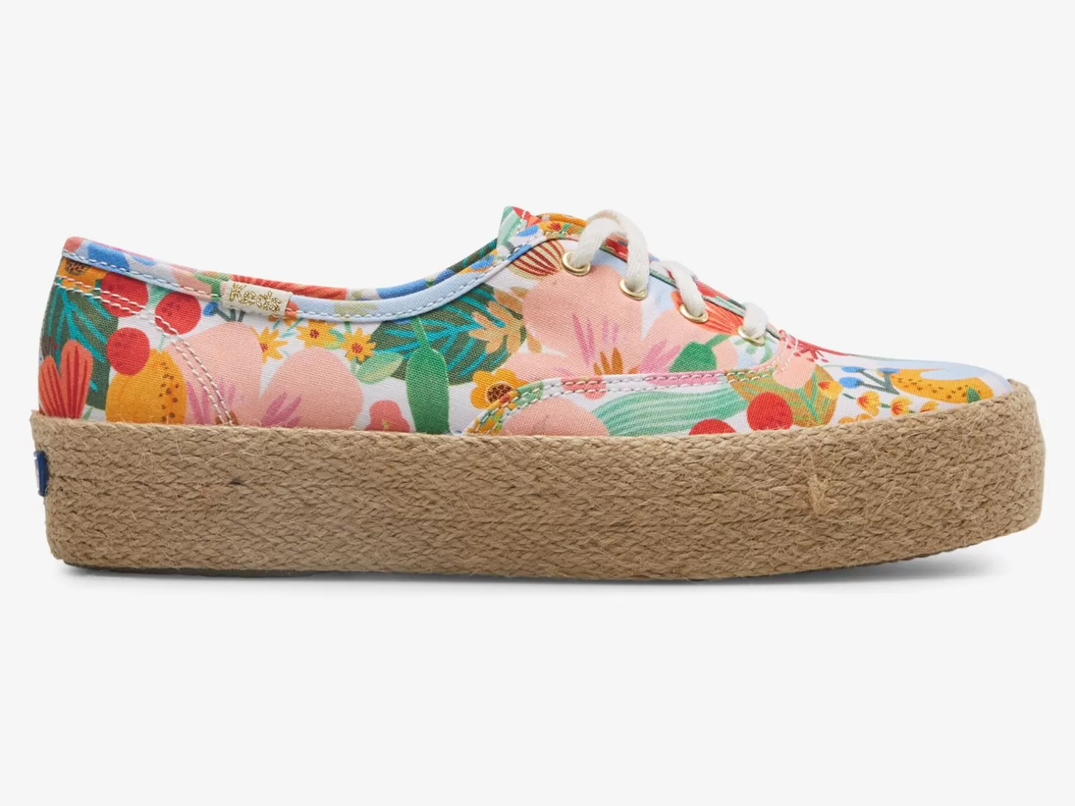 Keds Platforms>Women's X Rifle Paper Co. The Platform Jute Sicily White Multi