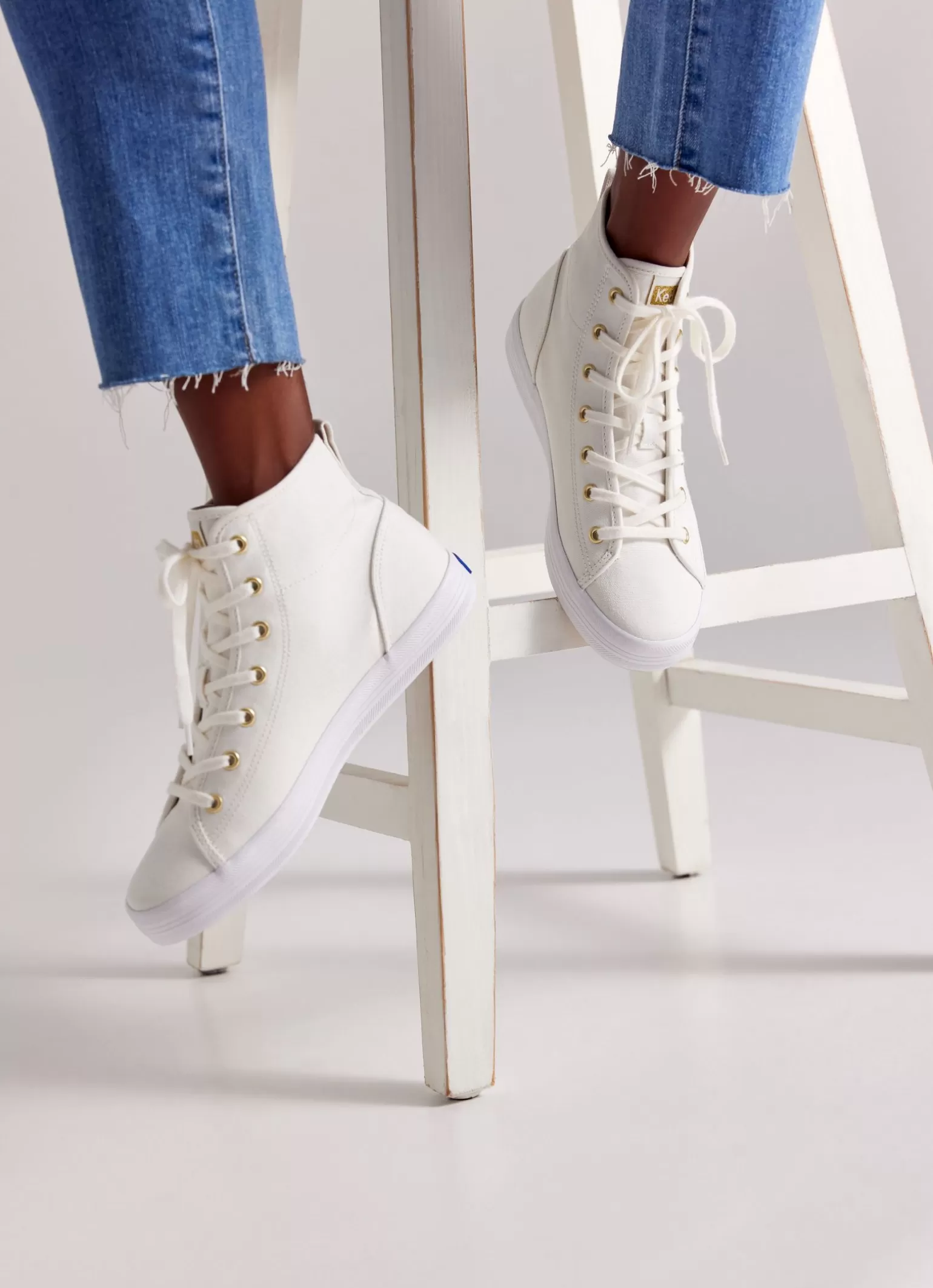 Keds Lace Ups>Women's Kickstart Hi Canvas Sneaker White