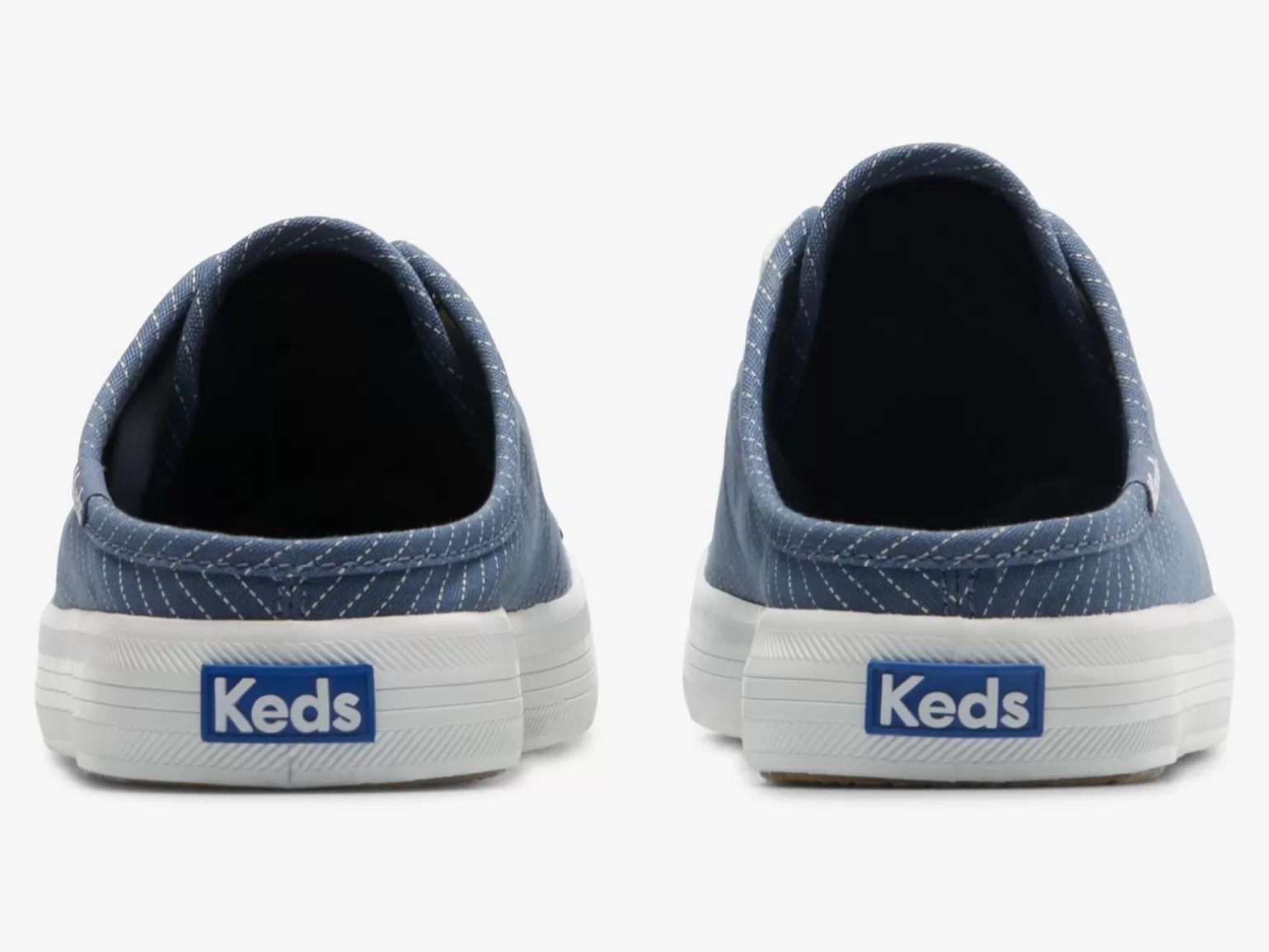 Keds Mules>Women's Kickstart Mule Canvas Stripe Slip On Sneaker Blue