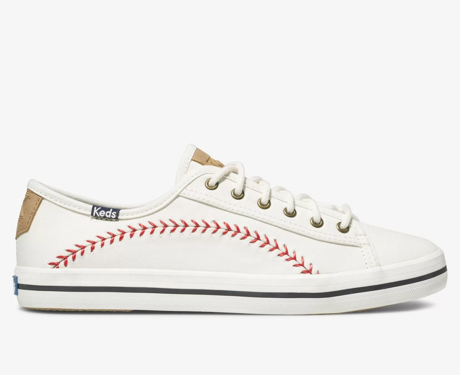 Keds Lace Ups>Women's Kickstart Pennant Sneaker Off White Canvas