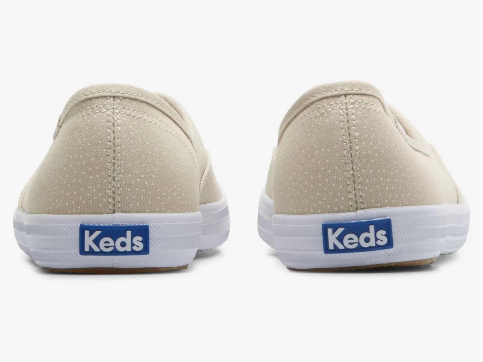 Keds Slip Ons>Women's The Mini Dots Print Slip On Sneaker Tan White