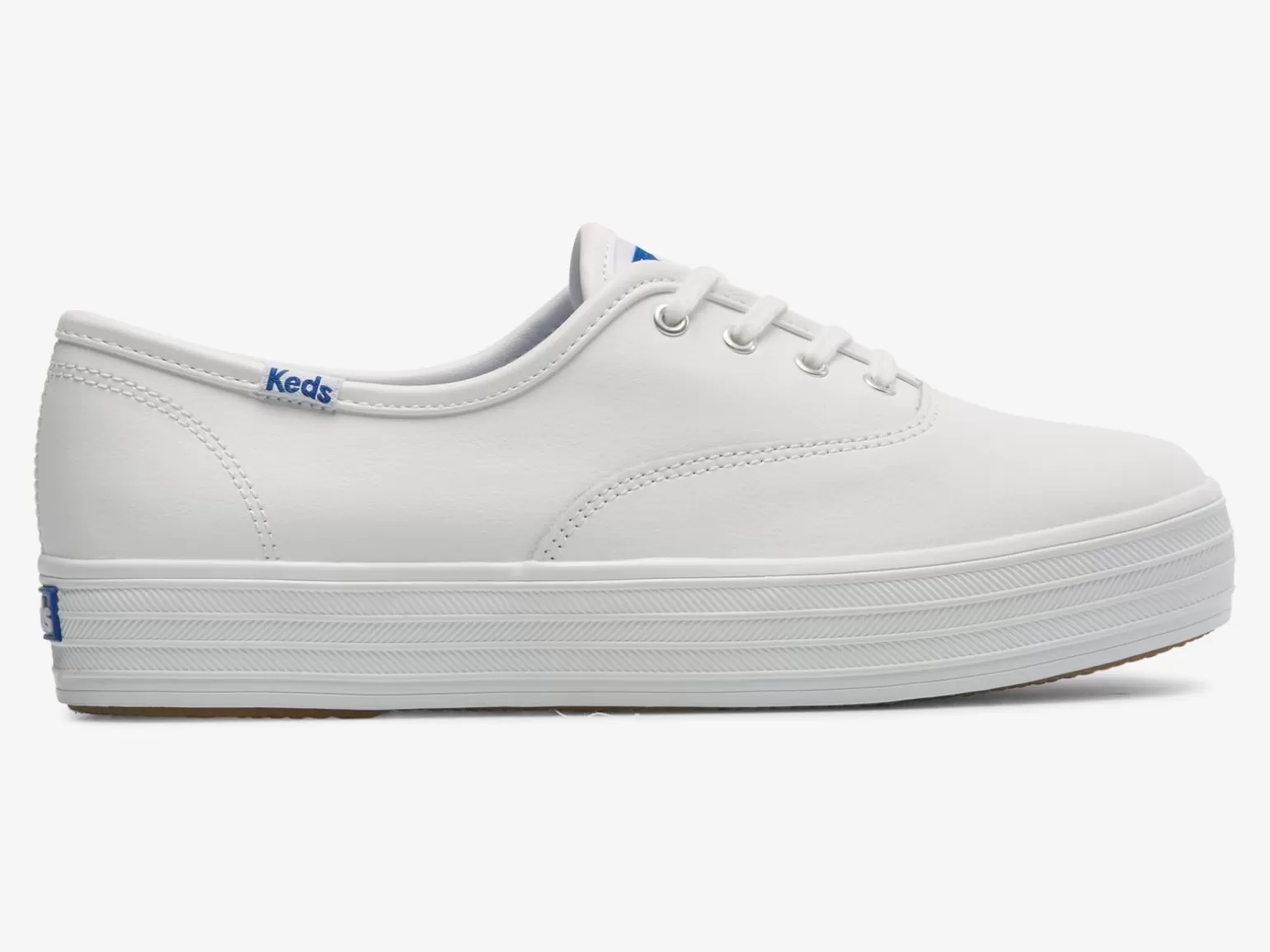 Keds Platforms>Women's The Platform Leather Sneaker White