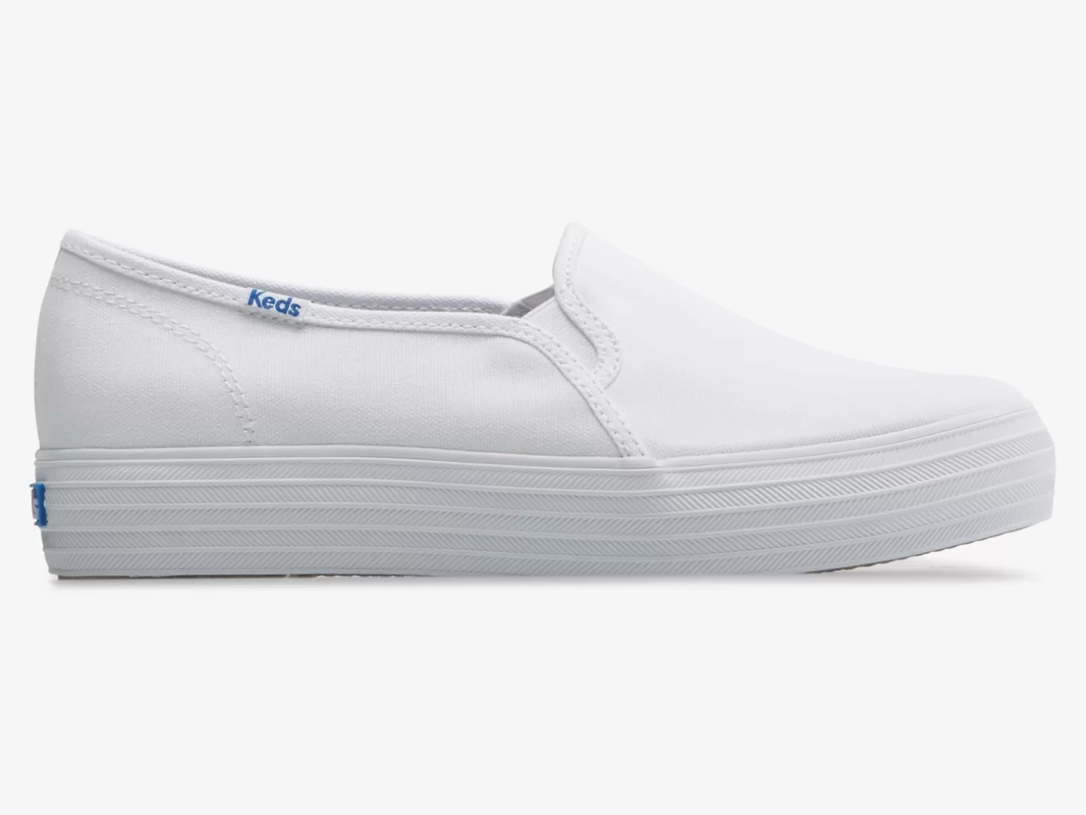 Keds Platforms>Women's Triple Decker Canvas Slip On Sneaker White