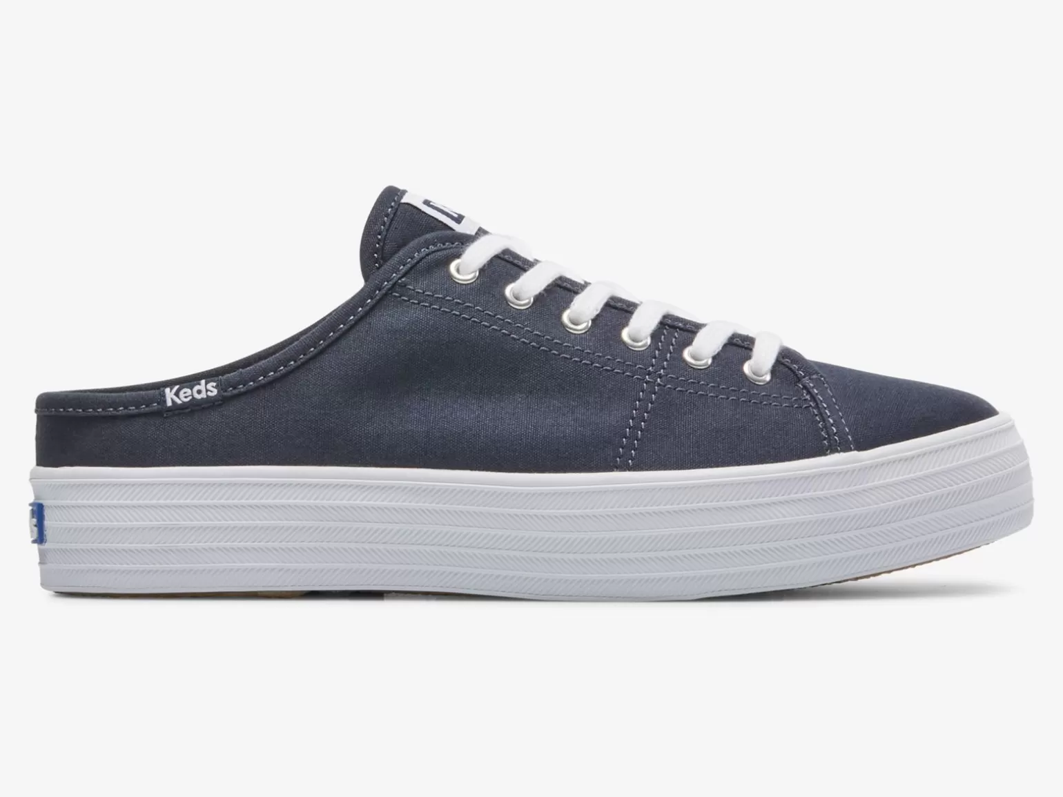 Keds Platforms>Women's Triple Kick Mule Canvas Slip On Sneaker Navy