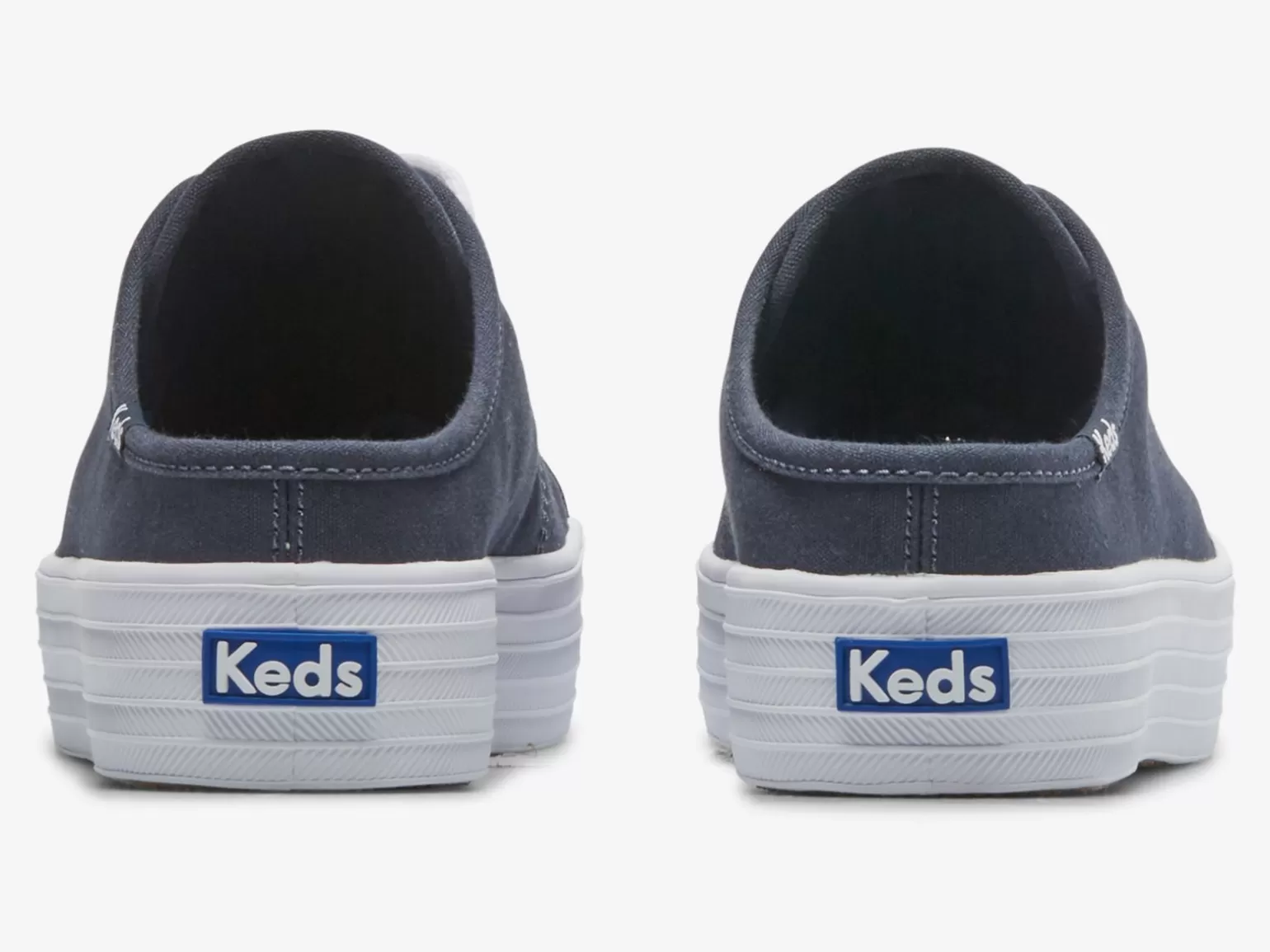 Keds Platforms>Women's Triple Kick Mule Canvas Slip On Sneaker Navy