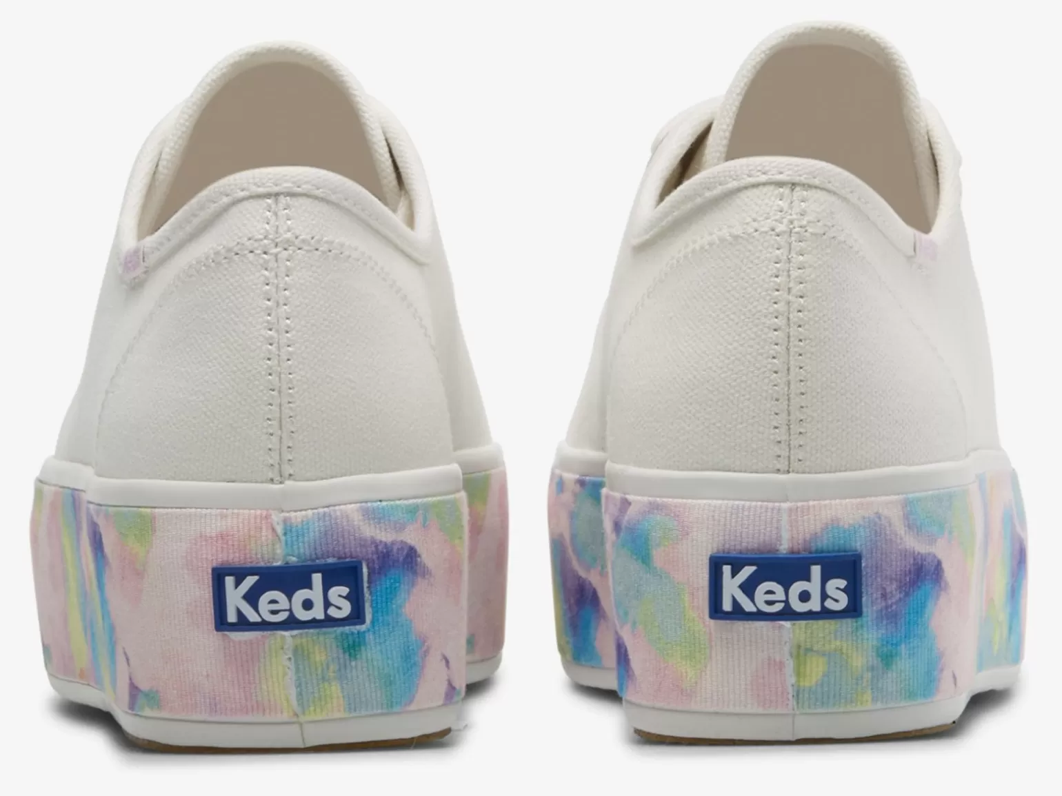 Keds Platforms>Women's Triple Up Abstract Floral Foxing Sneaker White Multi