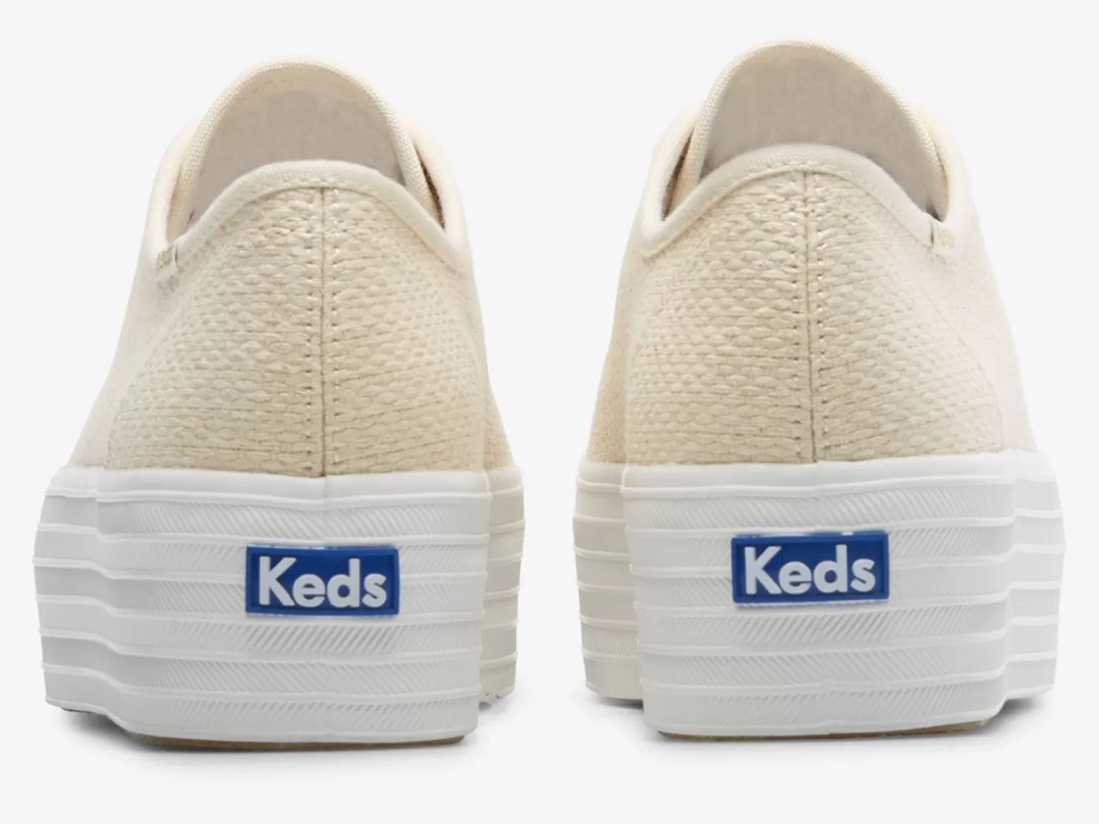 Keds Platforms>Women's Triple Up Metallic Woven Sneaker Natural Gold